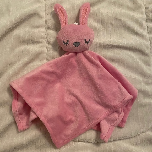 George Bunny Rabbit Pink Eyes Closed Walmart Plush Baby Security Blanket Lovey - Picture 1 of 3